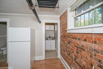Exposed brick walls